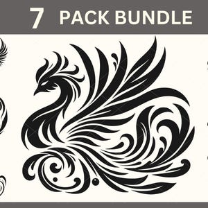 Phoenix SVG, Phoenix Svg Bundle, Silhouette Phoenix, Phoenix Clipart, Phoenix couper fichier pour Cricut, fichiers vectoriels Phoenix, Flying Phoenix Svg