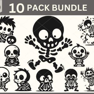 Skeleton Cut File, Halloween Baby Skelett SVG, Halloween Clipart, süße Halloween Silhouette, süßes Skelett