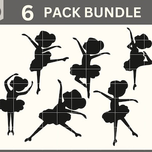 Ballerina svg, kleine Ballerina svg, Ballerina Schnittdatei, Ballerina svg bundle, tanzendes kleines Mädchen, Ballerina Aufkleber Clip Art Vektor 1060-65