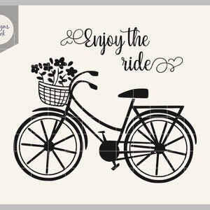 Bicicletta in formato SVG, goditi il viaggio in formato SVG, file di taglio bicicletta, clip art bicicletta, adesivo bici, viaggio in formato SVG, modello di stencil clip art file di taglio vettoriale 1035