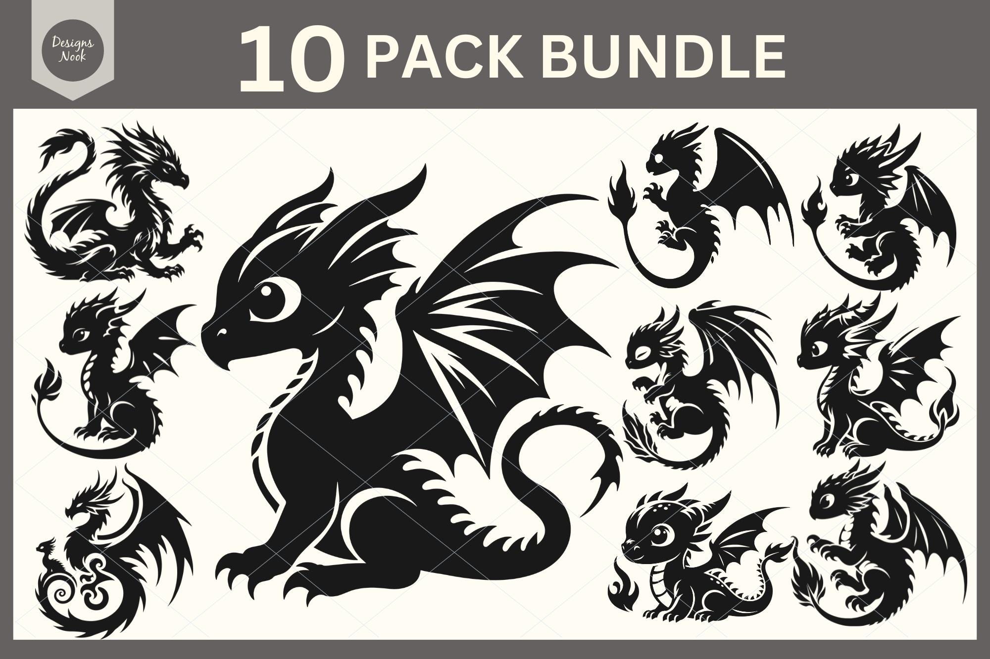 Baby Dragon SVG, Dragon Svg Bundle, Cute Dragon Vector, Dragon ...