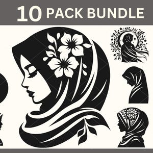 Muslimische Frau SVG, Hijab Silhouette, Hijab SVG, Ramadan SVG, Schöne Muslimische Frau, Muslimische Schnittdatei, Muslimischer Vektor, Ramadan Vektor, Eid SVG