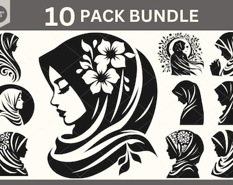 Muslim Woman SVG, Hijab Silhouette, Hijab Svg, Ramadan Svg, Beautiful Muslim Woman, Muslim Cut File, Muslim Vector, Ramadan Vector, Eid Svg