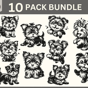 Yorkie Terrier SVG, Yorkie Schnittdatei, Yorkie PNG Clipart, Yorkie Terrier Silhouette, Yorkie Vektor, YorkieDateien für Cricut, Yorkie Hund