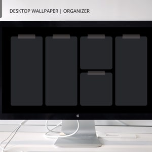 Papier peint de bureau minimaliste, arrière-plan numérique, organiseur de bureau minimaliste, organiseur de dossiers et de fichiers d'ordinateur, bureau esthétique