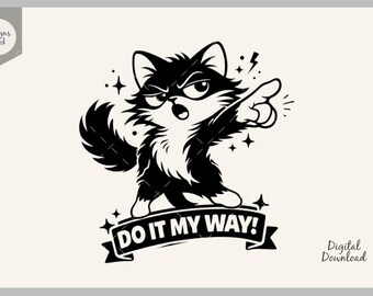 Cat SVG, Cat Silhouette, Kitten Svg, Cute Cat Clipart, Kitty Clipart, Cricut Cut File, Instant Download, Pet Lover, Funny Cat Svg, Funny Cat