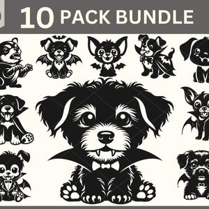 Vampir-Welpe-Svg, Baby-Hund-Svg-Bundle, Welpe Clipart, Welpe Aufkleber, Hund-Silhouette, Halloween-Svg, Baby Hund Vektor, süße Baby Hund-Svg-Datei