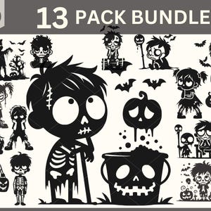 Zombie-Svg, Halloween-Svg-Bundle, süßer Zombie-Svg, Zombie-Svg-Bundle, Zombie Clipart, Zombie-Abziehbild-Vorlage, Zombie-Silhouette, lustiger Zombie