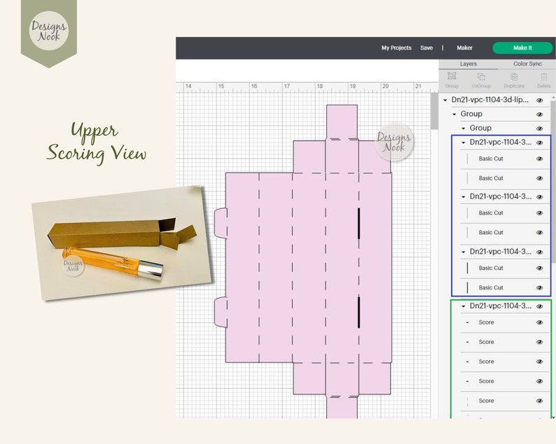 Lipstick Box SVG Template Lipstick Box PDF Printable Mascara Etsy