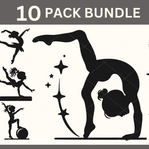 Turner SVG, Turner-Svg-Bundle, Gymnast Silhouette, Turnerin Clipart, Geburtstag-Svg, Valentinstag-Svg, Babyparty-Svg, Ballerina-Svg-Datei