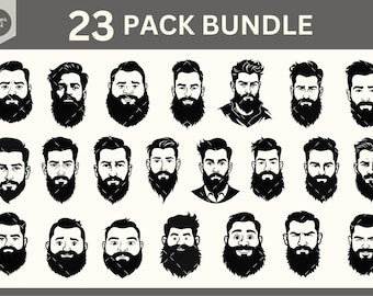 Bearded Man SVG, Father’s Day SVG, Beard Dad Shirt Design, Masculine Beard Clipart, Dad Gift Cricut File, Silhouette Beard PNG