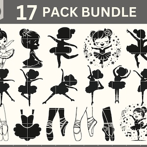 Ballerina SVG Bundle, Ballerina svg, kleine Ballerina svg, Ballerina schnitt Datei, Tanz svg, tanzendes kleines Mädchen, Ballerina Aufkleber Clip Art dxf