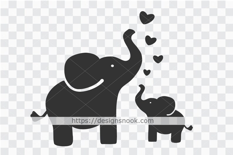 Download Mother And Baby Elephant Svg Cute Elephant Baby Shower Cut Etsy