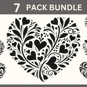 Herz SVG, Herz SVG-Bundle, tropfendes Herz SVG, Herz geschnitten Datei, Herz Silhouette, Herz Clipart, Valentinstag SVG, Flourish Swirl Herz