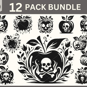 Vergifteter Apfel Clipart, Halloween Clipart Bundle, Vergifteter Apfel Clipart, Halloween Clipart Bundle, Vergifteter Apfel Silhouette, Vergifteter Apfel