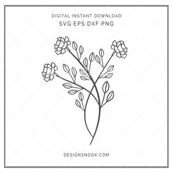 Download Hand Drawn Flowers Flowers Svg Peony Svg Flower Cut File Etsy