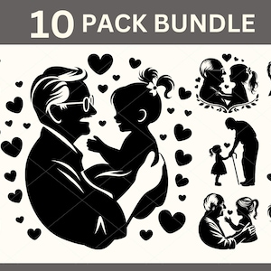 Abuelo SVG, Paquete de abuelos SVG, Día de los abuelos, Nieto SVG, Nietos SVG, Abuelo SVG, Abuelos Vector, Nietos SVG Clipart
