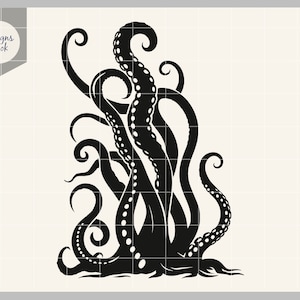 Tentacles Svg, Octopus Svg, Sea Animal Svg, Sea Creature Svg, Octopus Clipart, Octopus Vector File, Octopus Silhouette, Tentacles Clipart