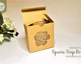 Square Soap Box Template with Window, SVG DXF (Digital Download)