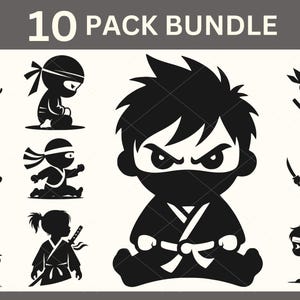 Baby Ninja SVG, Ninja SVG-Bundle, Ninja Silhouette, Baby Ninja Clipart, Ninja Cut-Datei für Cricut, Ninja Vektor-Dateien, niedliche Baby Ninja svg