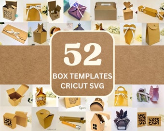 52 SVG Bundle, 3D Box Templates 3D - Made Exclusively for Cricut, Cuttable Templates, Gift Box, Treat Box, Soap Box, 3D Lantern, Favor Boxes