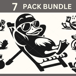 Duck SVG, Duck Svg Bundle, Duck Funny Position Svg, Duck Cut File, Duck Silhouette, Duck Clipart, Funny Birthday Svg, Lazy Duck Svg Cut File