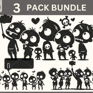 Zombie SVG, lustiges Zombie-Svg-Bundle, Halloween-Svg, Zombie-Selfie-Svg, Halloween Clipart, süße Halloween-Silhouette, süße Zombie-Selfies SVG