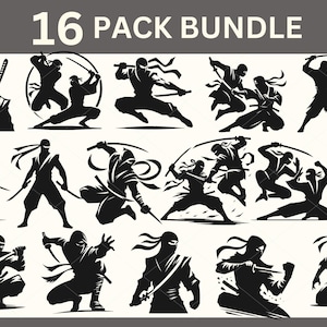 Ninja SVG, Ninja SVG-Bundle, Ninja Silhouette, Ninja Clipart, Ninja Cut-Datei für Cricut, Ninja Vektor-Datei, Ninja Silhouette, Ninja Kämpfe