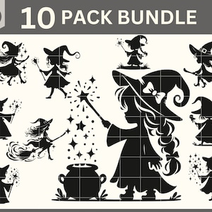 Wizard Svg, Wizard Girl Svg, Wizard Clipart, Wizard Decal Template, Wizard Silhouette, Halloween Svg, Magical Svg, Wizard Clipart Vector