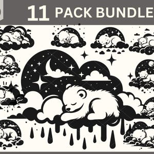 Eisbär SVG, Baby Bär SVG, Bär SVG Bundle, schneidbares Design, svg, dxf, png Verwenden Sie mit Silhouette Studio & Cricut Instant Download, dxf eps