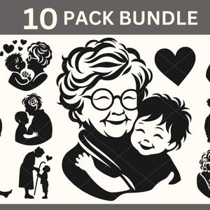 Abuela SVG, Paquete de abuelas Svg, Día de los abuelos, Nieto Svg, Nietos Svg, Abuela Svg, Abuelos Vector, Nietos Svg Clipart