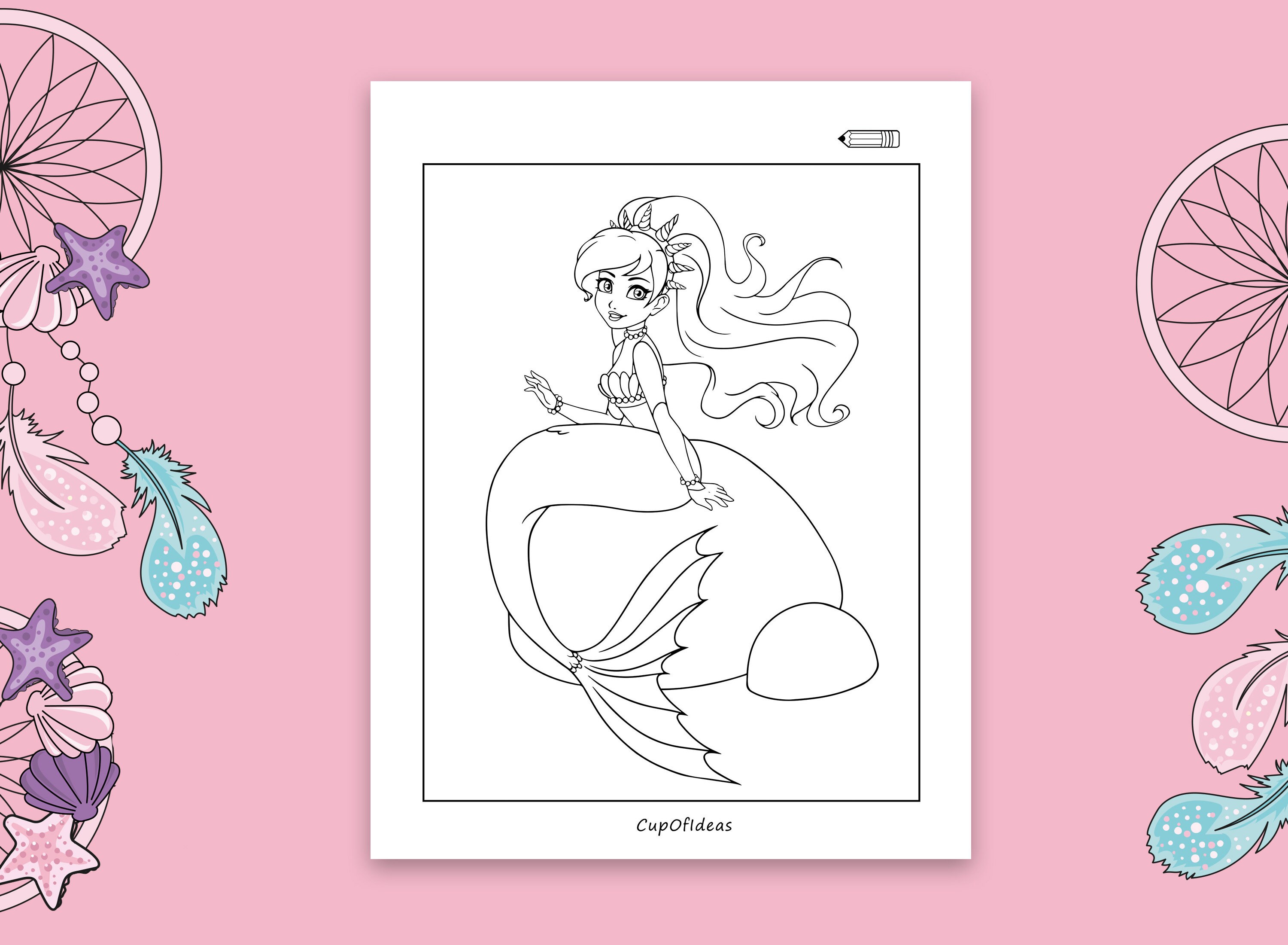 Mermaid & Ballerina Coloring Pages for Kids, Activity and Coloring ...
