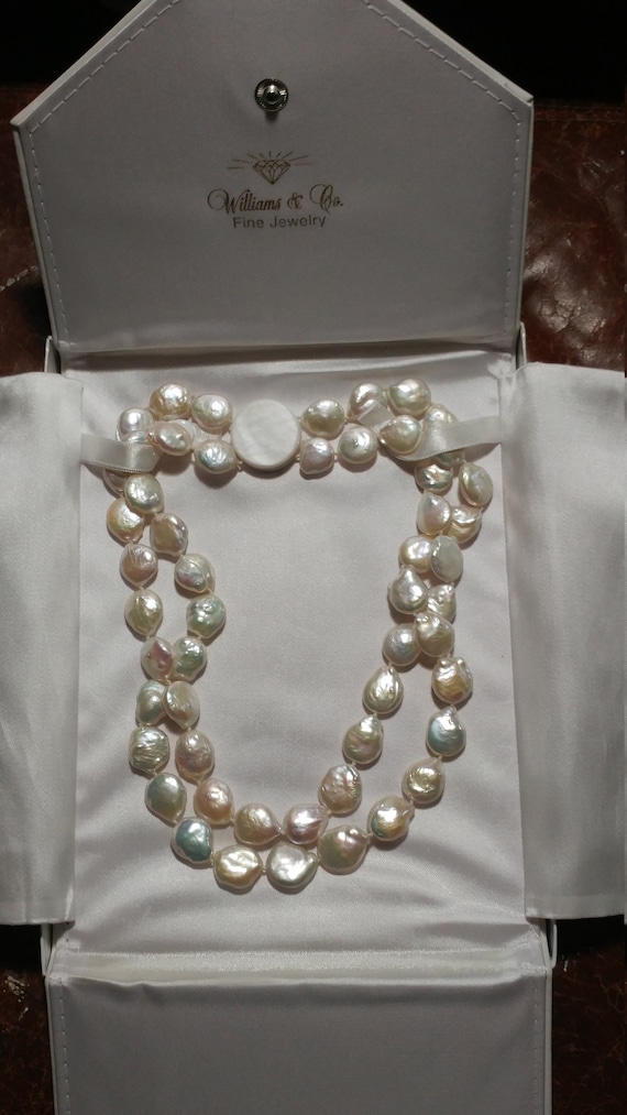 Flat faux Pearl necklace set