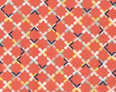 Organic VOILE Lets Have A Party , We Got the Beat Burnt Orange Coral Navy Blue Green White 100 GOTS Certified Cotton Fabric Cloud 9