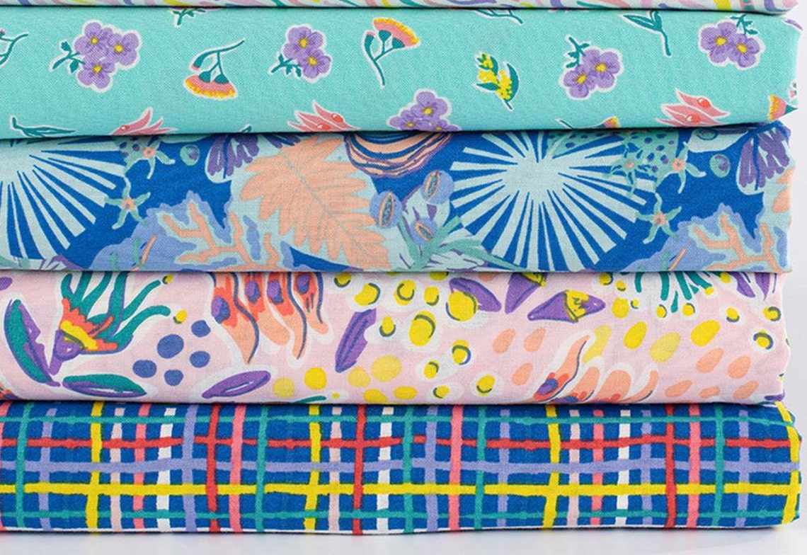 Organic QUILTING COTTON Around Oz Sturts Pea Coastal Etsy