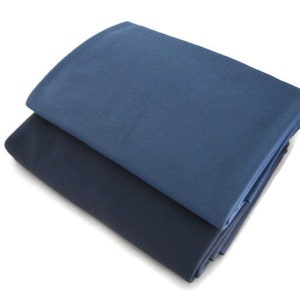 Organic INTERLOCK KNIT | Arctic & Pacific Blue | GOTS Certified 100% Cotton Fabric | Australian Made | T shirt Baby Wrap Kid Dress Pants Eco