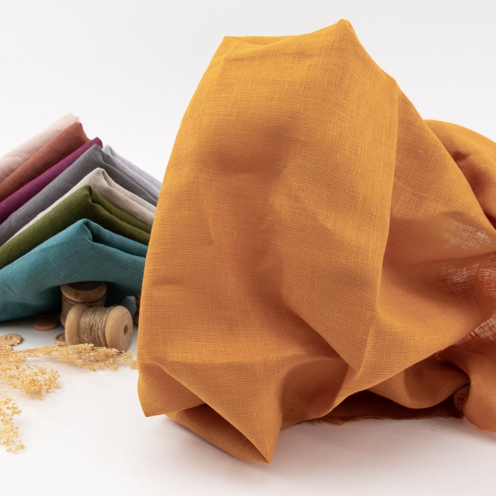 Organic Solid LINEN | Yam | Wide 142cm 56in | 100% GOTS
