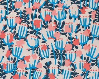 COTONE BIOLOGICO PER TRAPUNTATURA / Bazaar, Blossom Cosmic / Tessuto certificato GOTS al 100% / Holli Zollinger / Tessuti di design moderni / Fiori tropicali