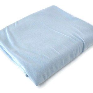 May include: A light blue fitted sheet, folded and displayed on a white background.