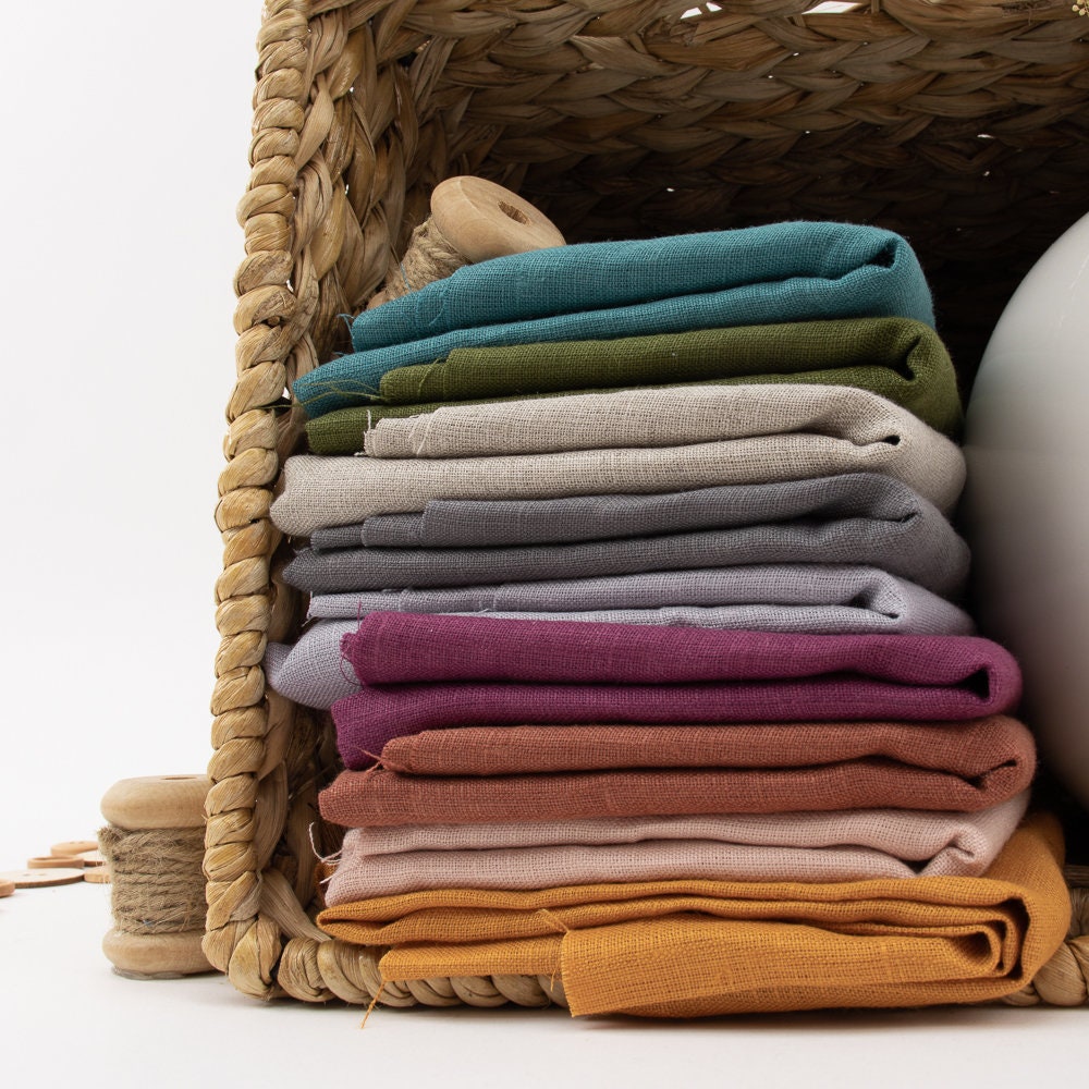 Organic Solid LINEN | Yam | Wide 142cm 56in | 100% GOTS