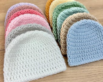 Handmade Crochet Baby Beanie Hat, Crochet Baby Hat, Handmade Baby Gift, New Baby Gift, Newborn Hat  * Various Colours to Choose From *