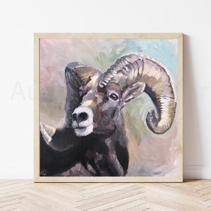Big Horn Ram Giclée Print: Fine Art Ram Wall Decor