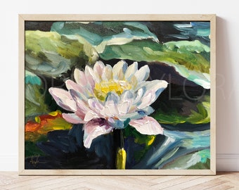 Lily Pad Painting Etsy Lily Pad Painting Etsy