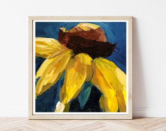 Black Eyed Susan Giclee Print: Yellow Wildflower Art