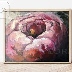 Peony Print, Peony Wall Art, Pink Peony Flower Print, Pink Peony Print,  Peony Art Print, Flower MATTE Print, Botanical Print Maroon Peony