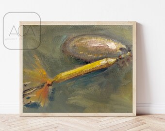 Fishing Wall Art Lure Print, Lakehouse Decor, Bass Fishing Print , Bass Fishing Lure Art, Gift for men, Art GICLEE Print