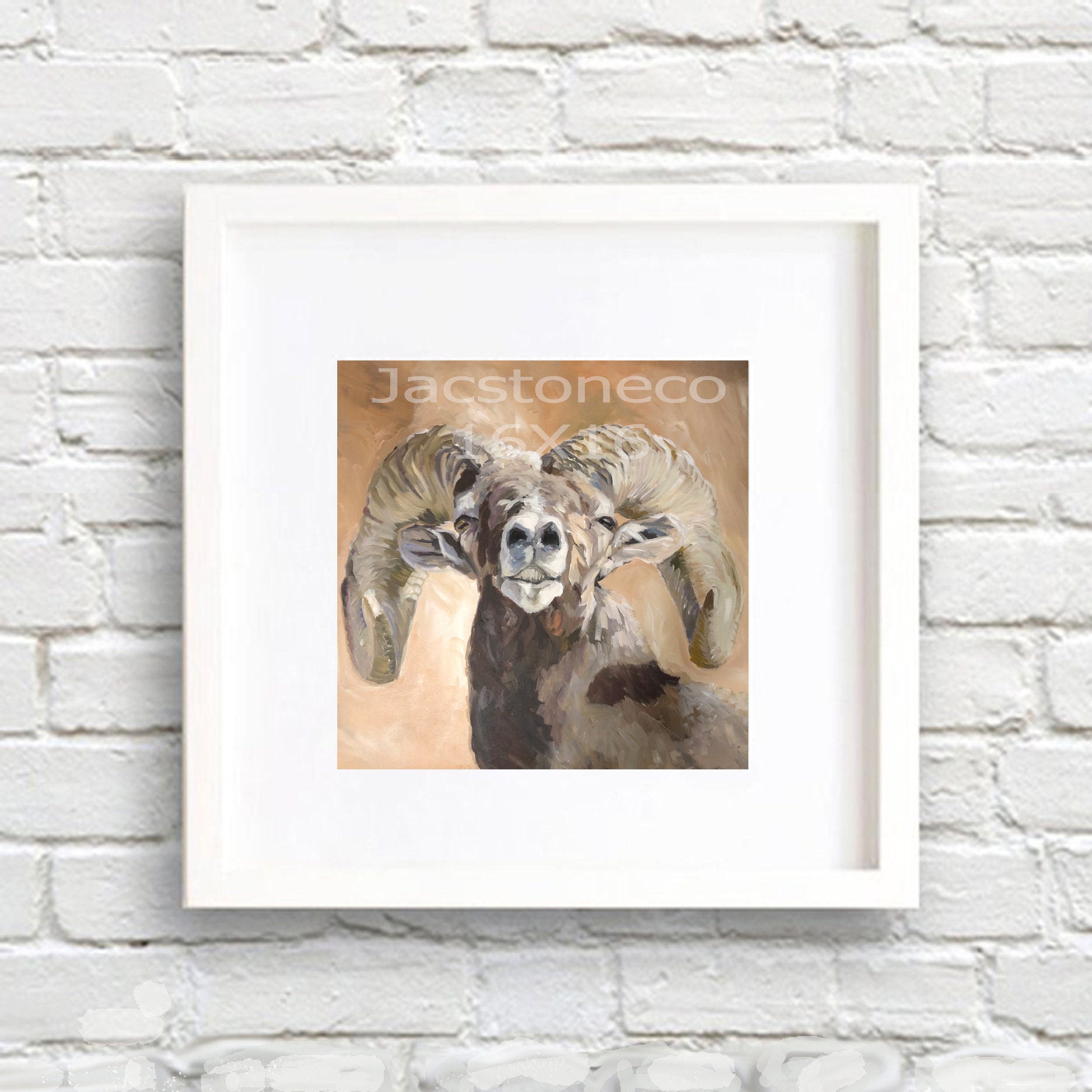 Ram Print Sheep Print Ram Wall Art Ram Wall Decor Big Horn Etsy