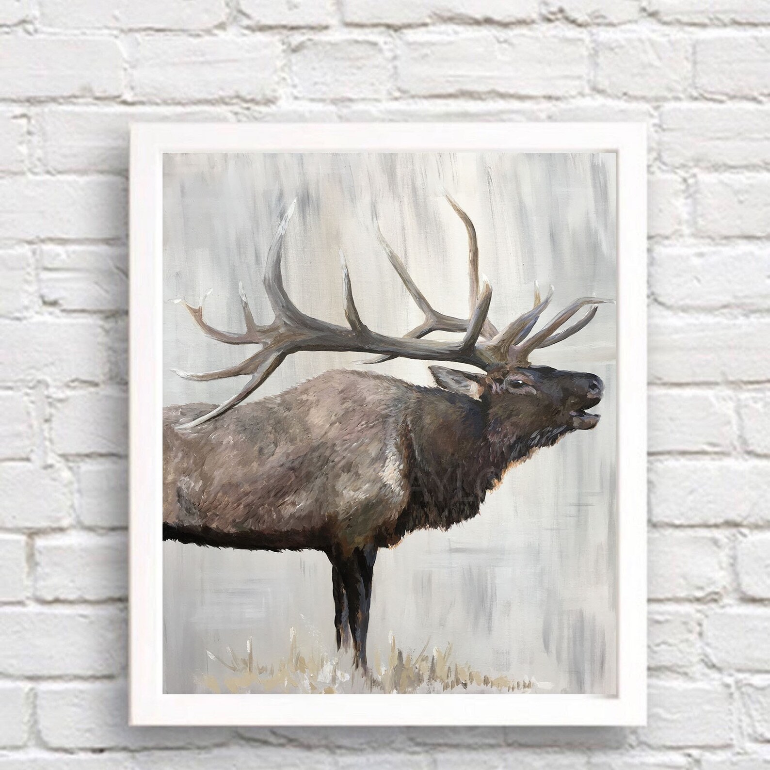 Elk Wall Print Elk Painting Print Impressionist Elk Art - Etsy