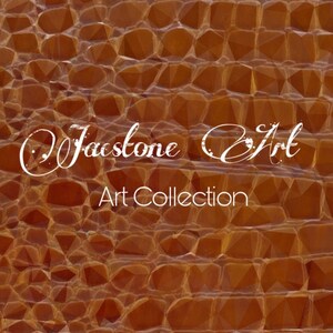 May include: A brown textured background with the text "Jacstone Art Art Collection" in white.