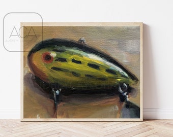 Fishing Lure Print, Lakehouse Decor, Bass Fishing Print , Bass Fishing Lure Art, Gift for men, FishingLure Art GICLEE Print